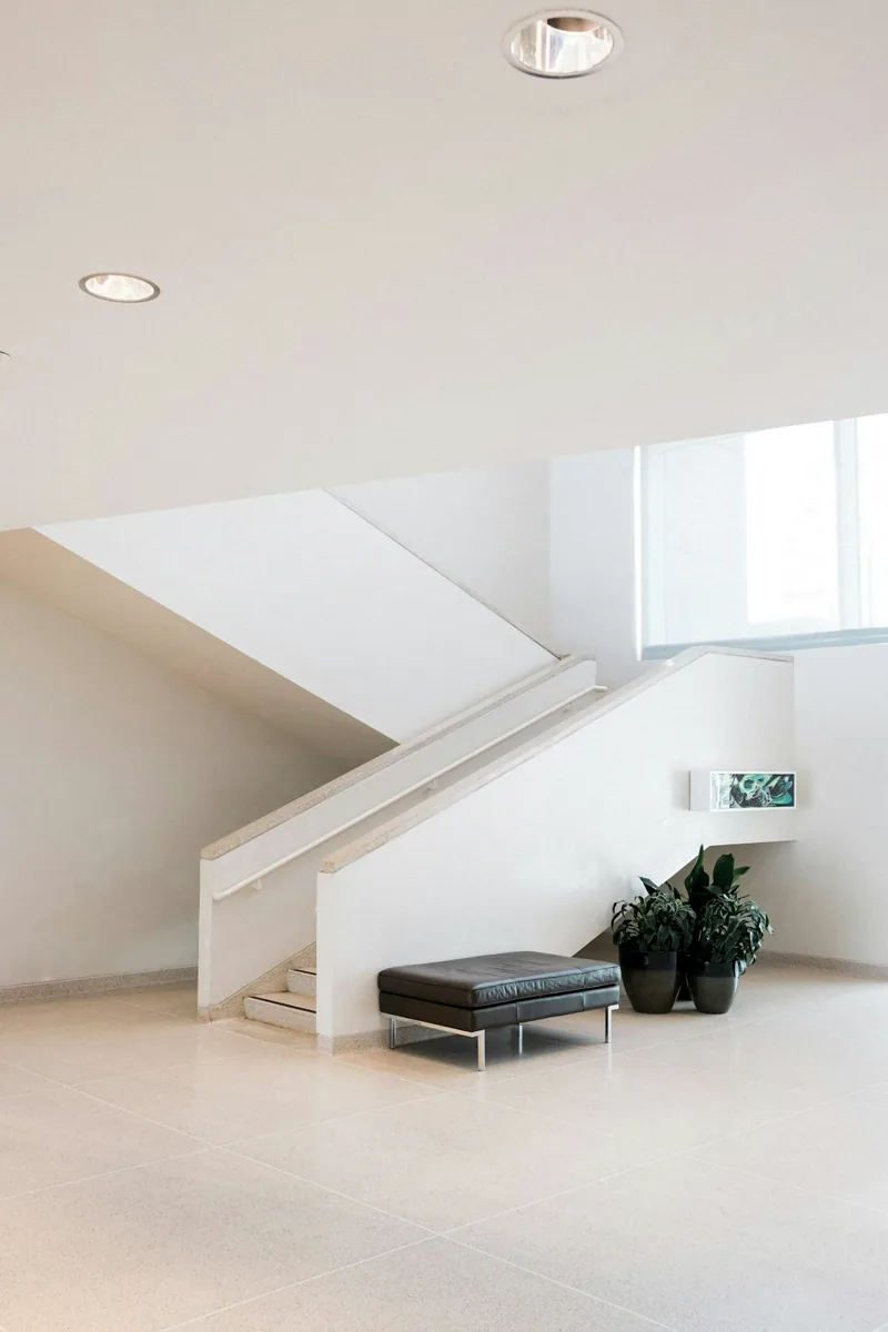 Interior inspiration: smooth light walls in a spacious hallway.